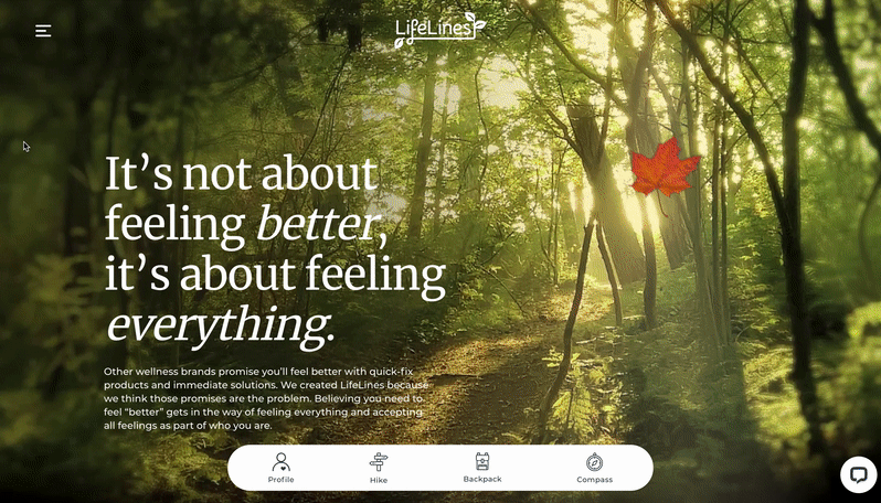 Scrolling through the LifeLines.com homepage