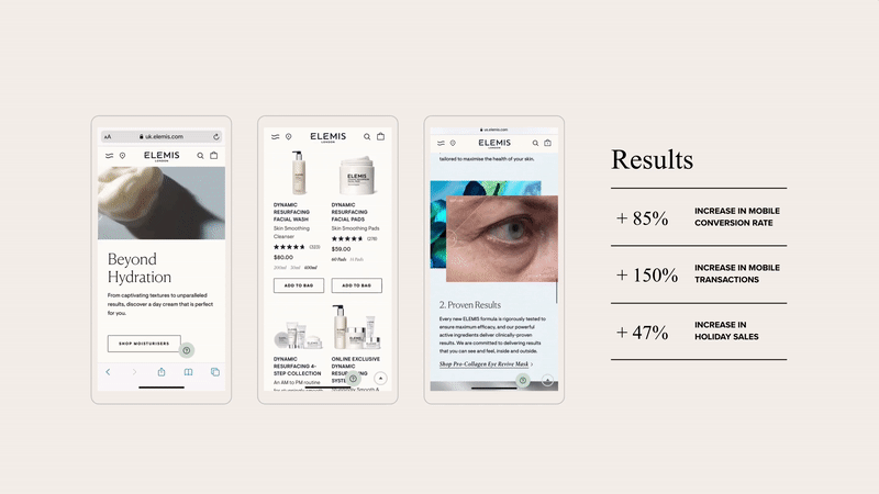 page speed: a case study on how it affects conversions as shown by elemis' site.