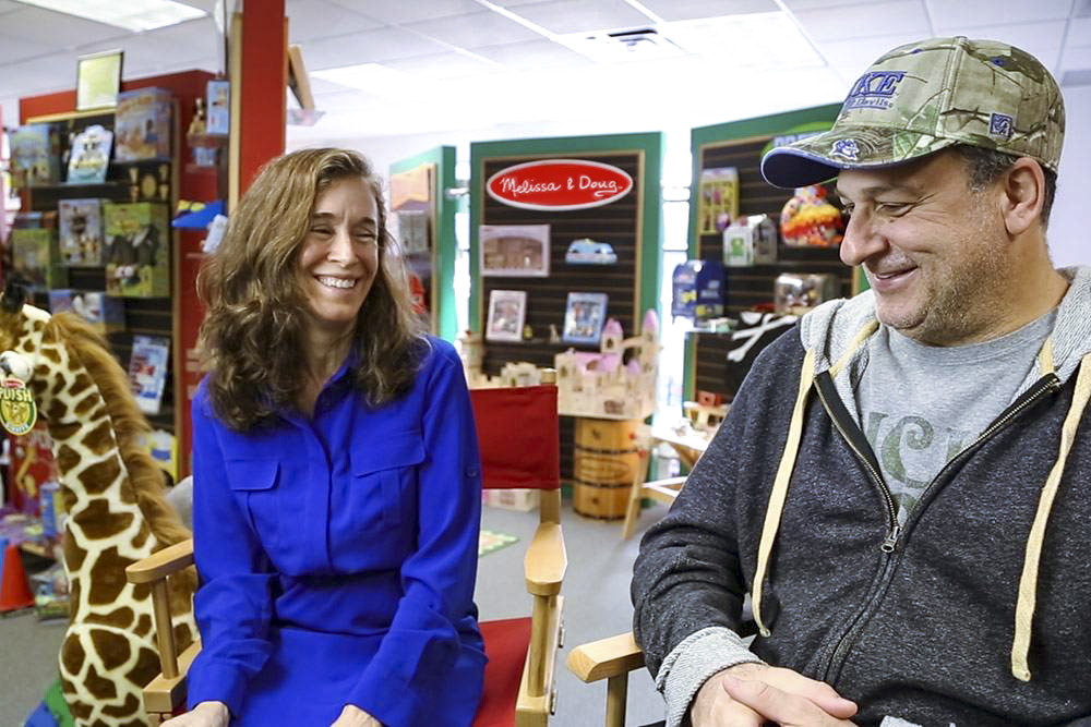 Melissa and Doug in their toy shop